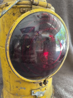 Old Vintage Handlan St. Louis Railroad Lantern Red Glass Lens