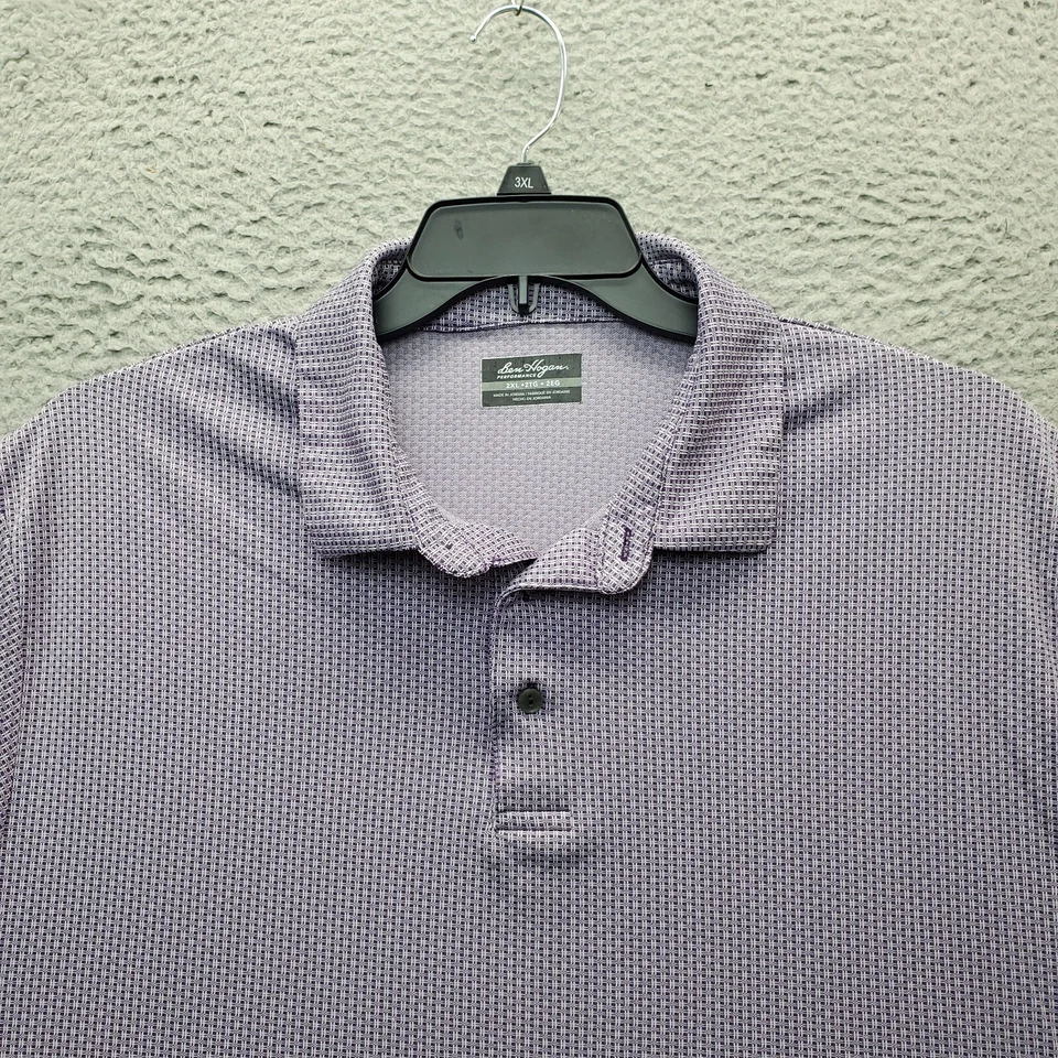 Ben Hogan Golf Performance Polo Shirt Men 2XL Multi Geometric Slit Short Sleeve - Image 3 of 4