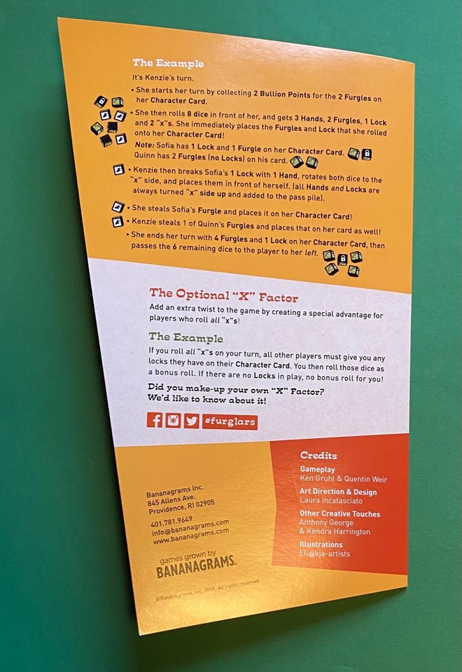 Furglars Family Friendly  Game Dice Rolling Party Fun Board Game Bananagrams - Image 4 of 4