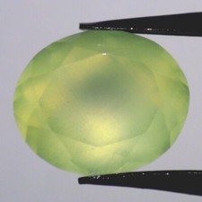PREHNITE RARE FACETED GEMSTONE 11 x 9 MM OVAL CUT ALL NATURAL AAA F-909