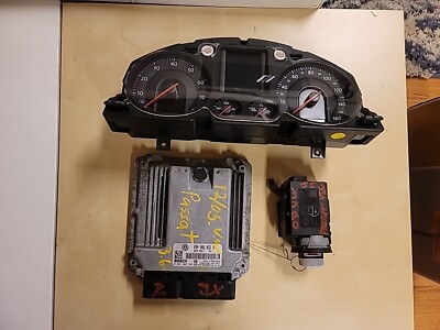  06 07 VW Passat 3.6 Engine Computer ECU IGNITION KEY  INSTRUMENT CLUSTER SET  