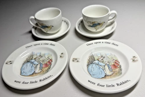 Wedgewood of Etruria & Barlaston Peter Rabbit 2 Beatrix Potter Cup & Plate Sets