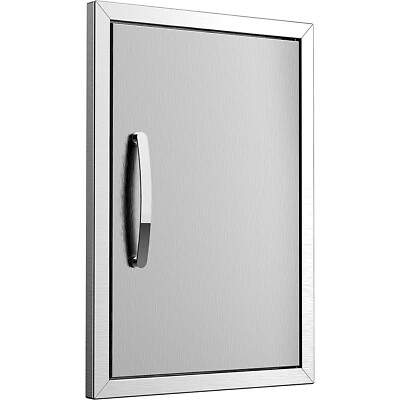 Outdoor Kitchen Door 17''W x 24''H Stainless Steel BBQ Door for Grilling Station