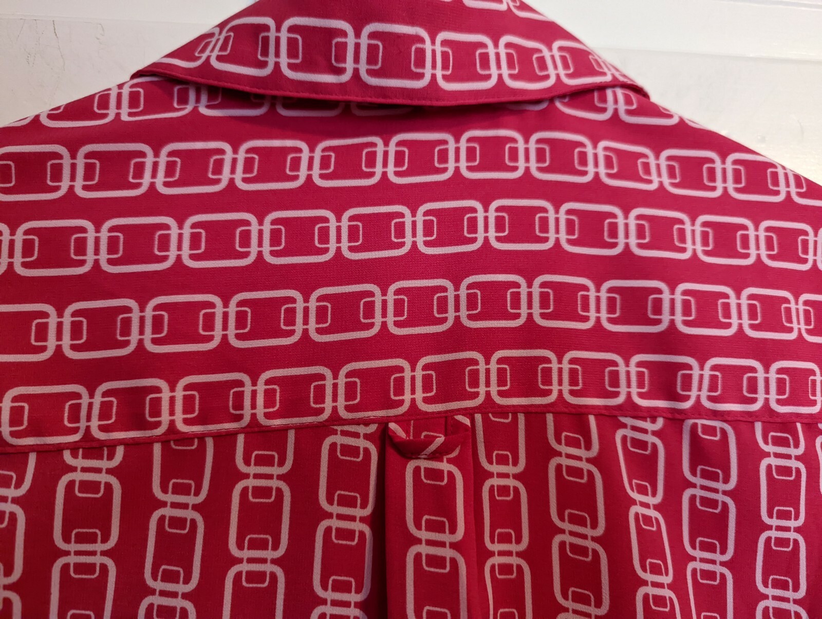 Notations Bright Pink Chain Link Button-Down Blou… - image 10