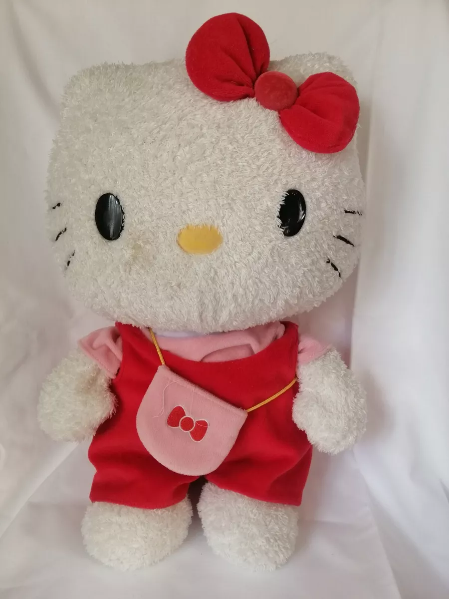 Peluche Pupazzo Gattina Hello Kitty Sanrio Vestito Fiocchetto