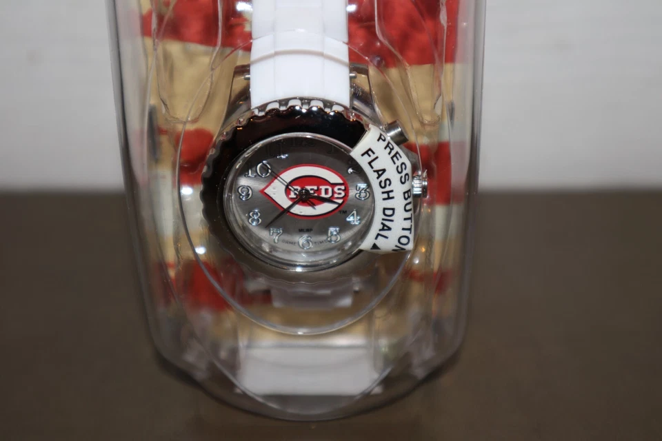 NEW - MLB Cincinnati Reds Unisex White Watch Game Time Adjustable Straps - Image 3 of 4