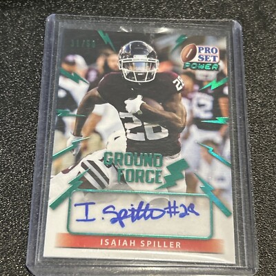 2021 LEAF PRO SET POWER Isaiah Spiller  *GREEN ROOKIE AUTO #31/50 Chargers