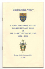 Harry Secombe 2 Funeral Memorial Programs 2001 /Autographed Actor The Goon Show