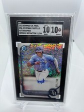 ESTANLI CASTILLO 2022 Bowman Chrome REFRACTOR Auto SP /299 SGC 10 Rays RC Rookie