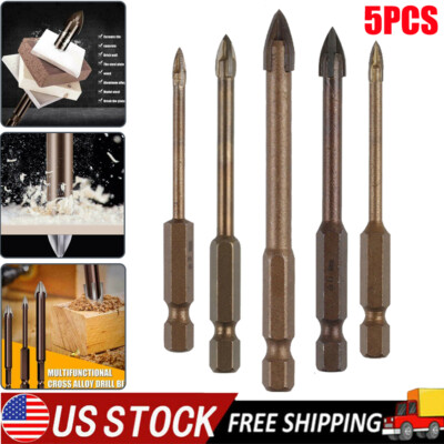 5Pcs Efficient Universal Drilling Tool Drill Bits Set 3-8mm for Wood Glass Tile