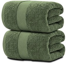 Luxury Bath Sheet Towels Extra Large 35x70 Inch 2 Pk, Sage Absorbent, Quality