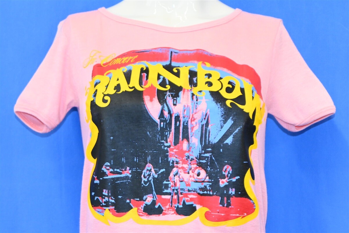vintage 70s RAINBOW IN CONCERT ROCK BAND TOUR WOMENS t-shirt EXTRA SMALL XS