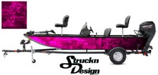 Crappie Fishing Fish Boat Bass Skeletons US Wrap Graphic Pink Black Vinyl Decal 
