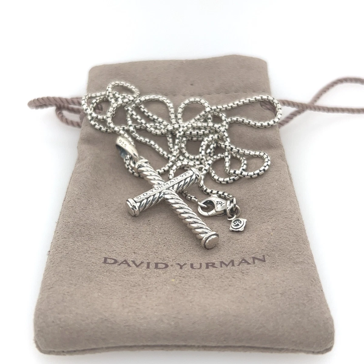 Streamline® Cross Pendant in Sterling Silver with Black Diamonds, 28mm | David  Yurman