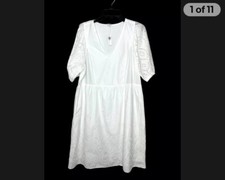 Old navy Eyelet Dress White Mini Size Large Tall New With Tags