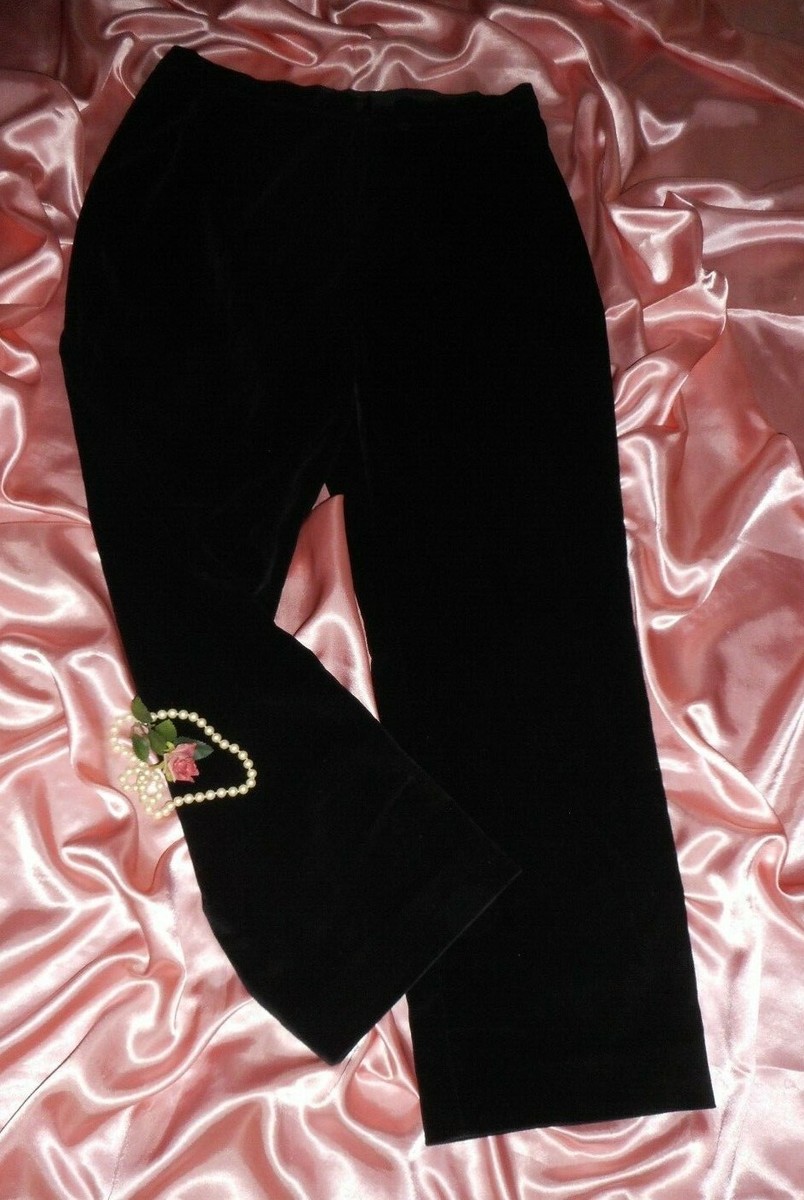 Giorgio Armani Blk Velvet Slacks Dress Pants m/i Italy IT 46 NWT