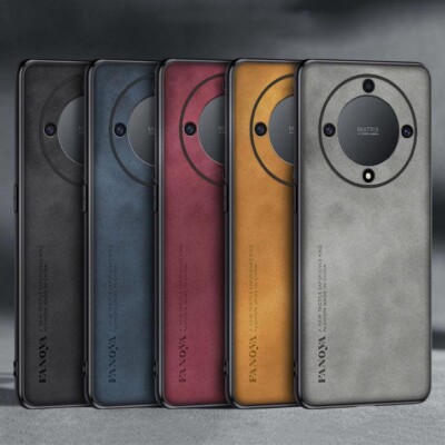 Nubuck Leather Fabric Coated Rubber Hard case backcover For Honor X9a X9b