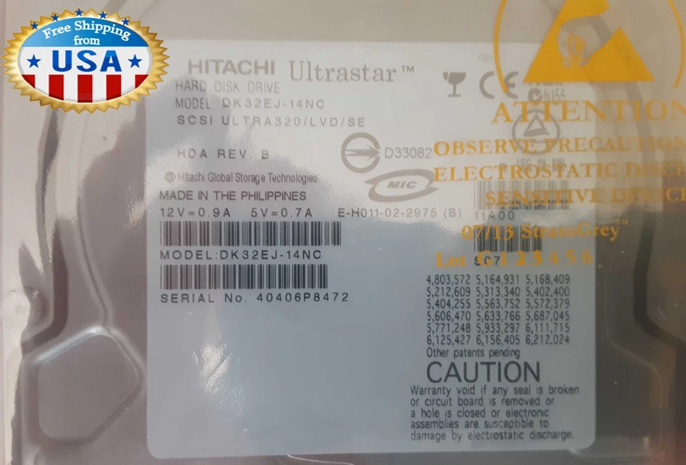 Hitachi DK32EJ-14NC 147GB  3.5 HDD, Speed - 10K, 80PIN - Hitachi Refarbished ! - Image 3 of 4