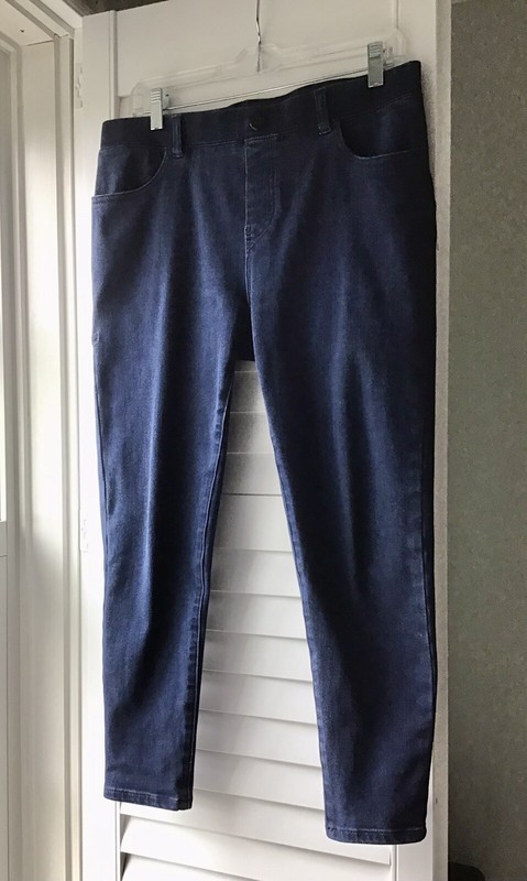 Betabrand Dark Blue Skinny Leg Yoga Denim Jeans Medium Short Petite 24" Inseam