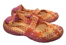 Easy Spirit e360 Orange Pink Sz 9 Woven ADORABLE Mary Jane 1" heel Quartet EUC