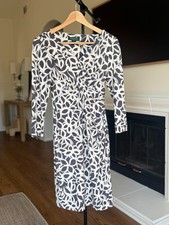 Lauren Ralph Lauren Elegant Abstract Floral Midi Wrap Dress Size 4