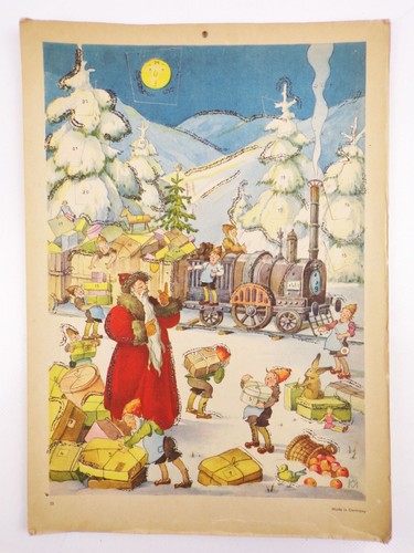 Advent Calendar World Cup Signed Circa 1959 Railway Santa