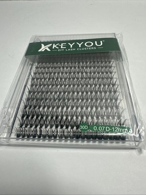 KEYYOU Lash Clusters 300pcs 1 count (Pack of 1), Lash-30D - 0.07D-12mm NEW