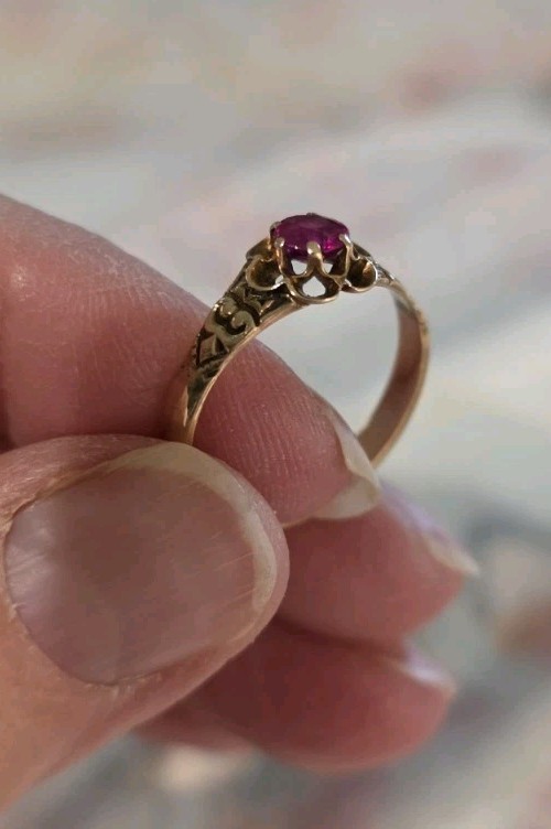 Art Deco 14k Ruby Ring 8.25 - image 6