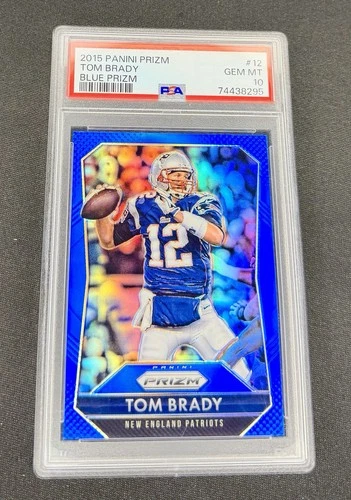 2015 Tom Brady Panini Prizm Blue Retail SP Solid Dark PSA 10 GEM #12 Patriots