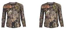 (2) Scent Blocker ScentLok Mens 8th Layer L/S Shirt Mossy Oak Camo Size: 2XL