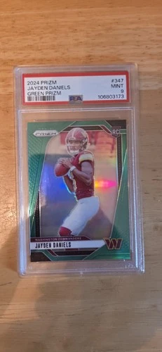 Panini Prizm 2024 Jayden Daniels #347 Green Prizm Rookie PSA 9 Washington NFL