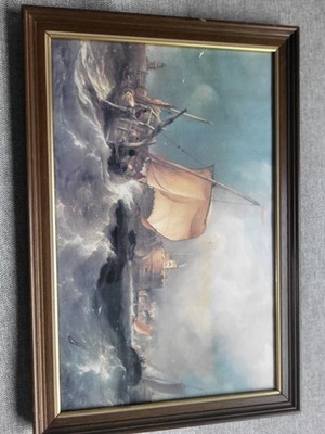 E W Cooke vor dem Hafen von Havre viktorianischer Druck gerahmt e.w Cooke Schiffe maritim