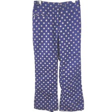 70s VINTAGE FarWest Ski Pants Womens Medium Blue Medallion Print Insulated Snow