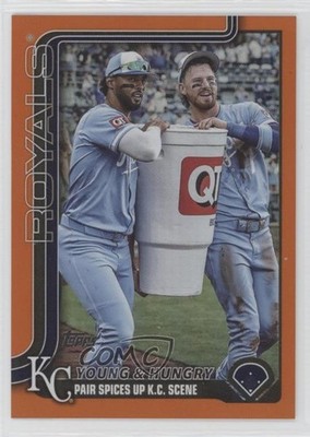 2025 Update Veteran Combos Orange Rainbow Foil /25 MJ Melendez Bobby Witt Jr tw0