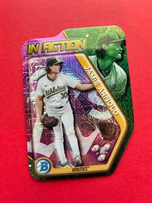 2025 Bowman Mega Box Jamie Arnold In Action /199 Pink Refractor