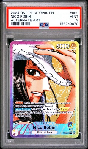 PSA 9 2024 ONE PIECE OP09 EMPERORS IN THE NEW WORLD 062 NICO ROBIN ALT ART