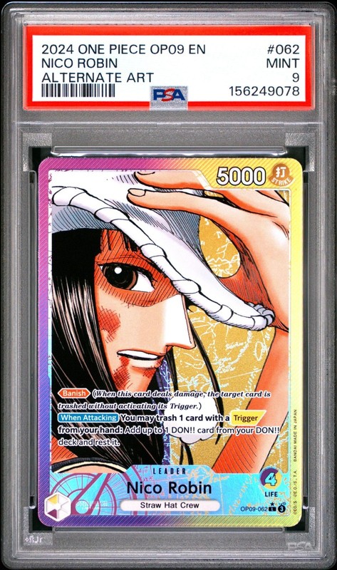 PSA 9 2024 ONE PIECE OP09 EMPERORS IN THE NEW WORLD 062 NICO ROBIN ALT ART
