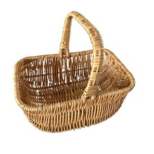 Wicker Basket with Handle 12.25 L x 8.5 W x 11.5 H Medium Size EUC