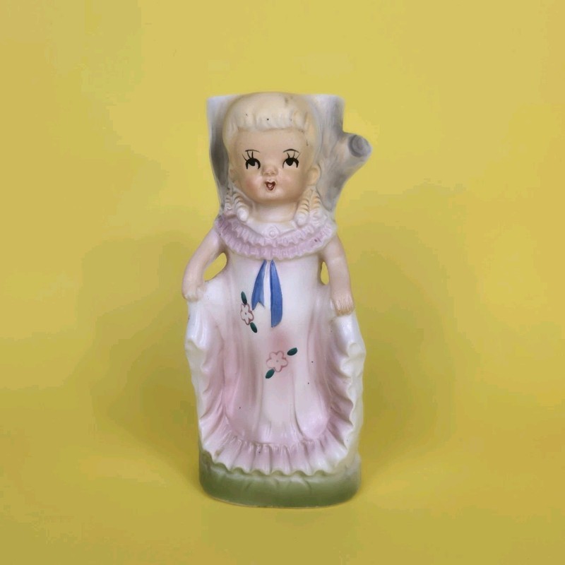 Vintage Kitschy Ceramic Girl Lamp Base