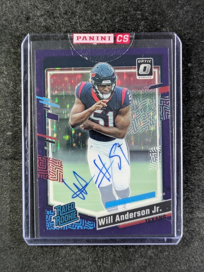 2023 Panini Donruss Optic WILL ANDERSON JR 21/50 Rated RC Auto Purple Stars SP