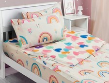 3pcs Comforter Sets Zipper Bedding Set for Girls,Twin Kid Bedding Set Rainbow...