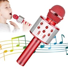 Wireless BT 5-in-1 Portable Handheld Karaoke Mic Speaker Player Recorder w/ Adju