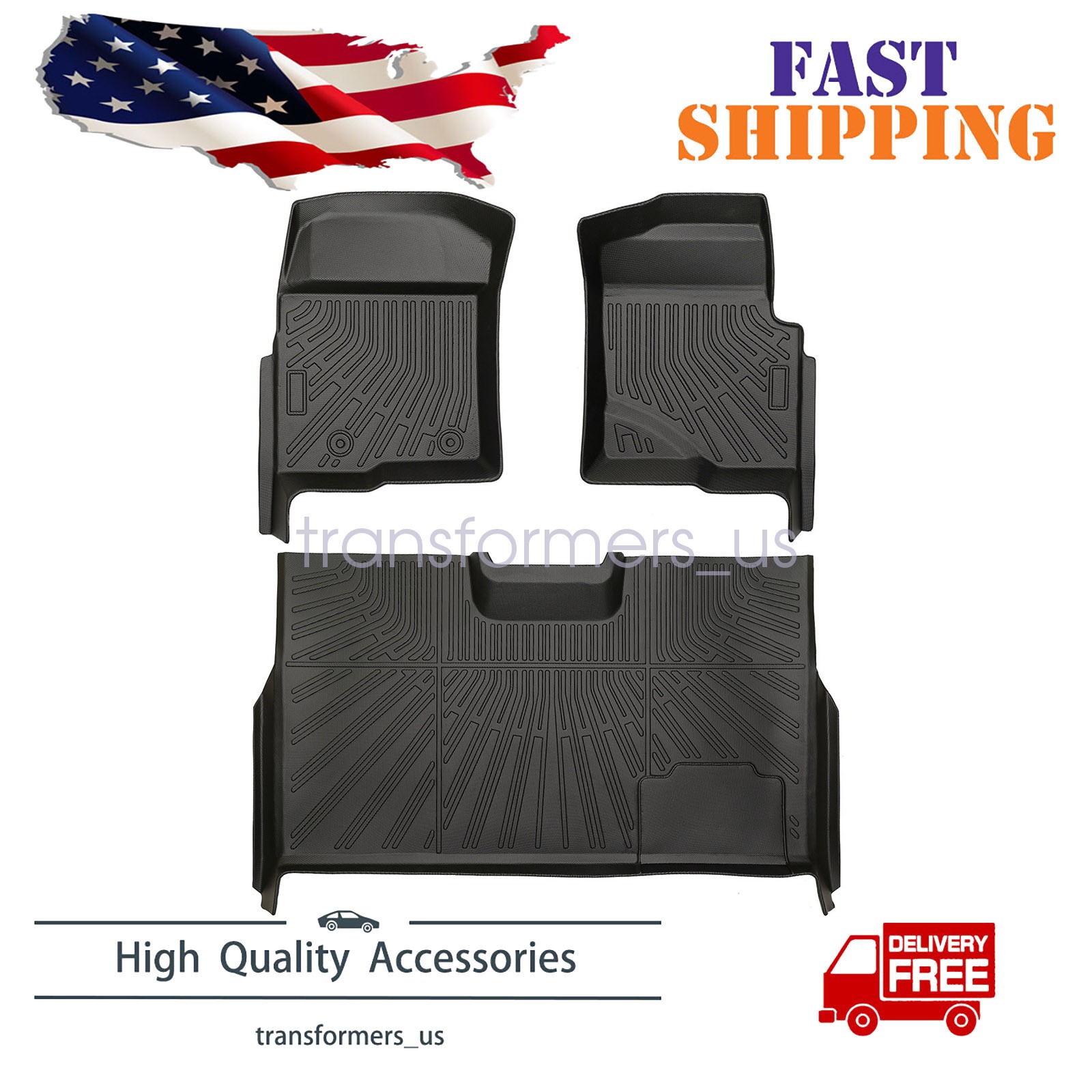 TPE Floor Mats Liners Set Fits 2010 2011 2012 2013 2014 Ford F-150 SuperCrew Cab