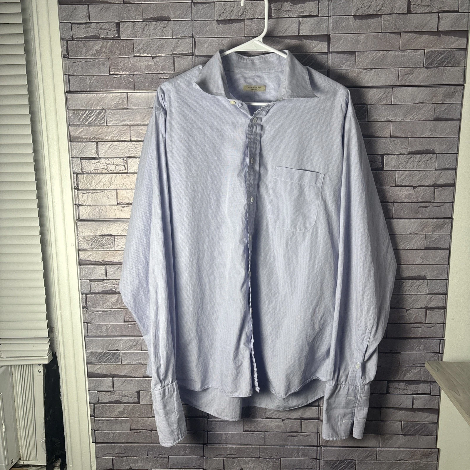Camicia uomo Burberry London viola elegante con bottoni 17 large