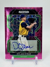 2022 Panini Prizm Draft #PDP102 Dylan O'Rae Base Autographs Neon Pink Velocity