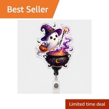 Halloween Badge Reel Purple Orange Bat