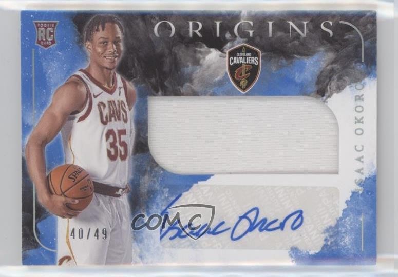 2020-21 Panini Origins Rookie Jersey Blue 40/49 Isaac Okoro #RJA-OKO Auto RC 6fs