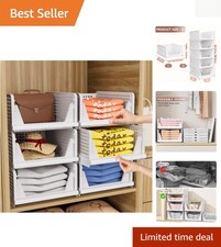 Multi-Functional 5 Pack Closet Organizer - Easy Install Plastic Storage Boxes