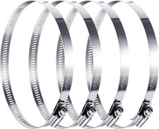 4 Pieces 10 Inch Adjustable 304 Stainless Steel Duct Clamps Worm Gear Hose Clamp