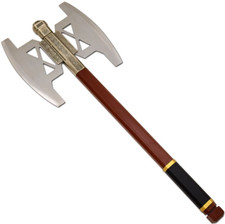 32" Medieval Warrior Custom Handmade Fantasy Viking Axe-Rosewood Leather Handle